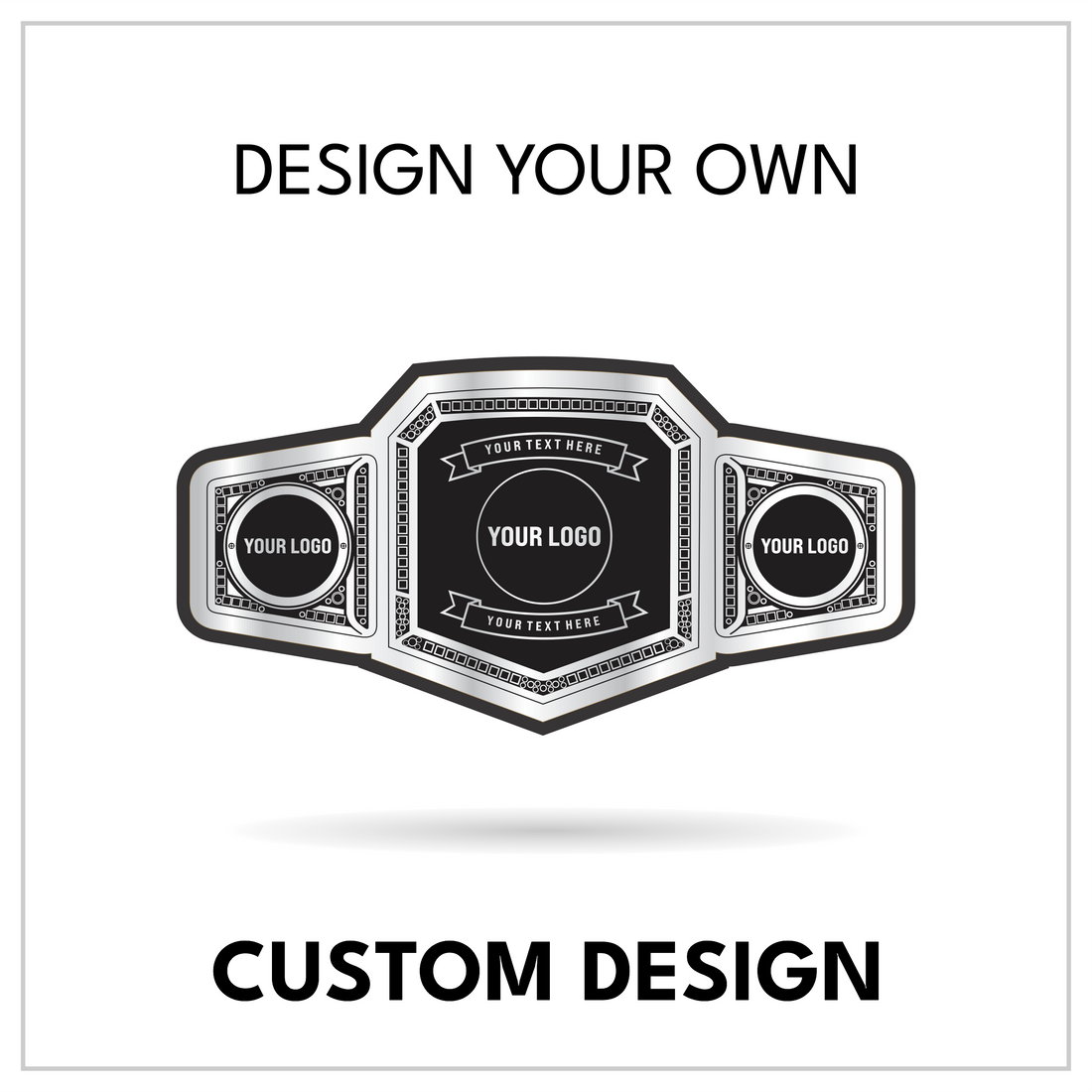 Modern Geometric Custom Championship Belt | Personalized 3-Plate Title