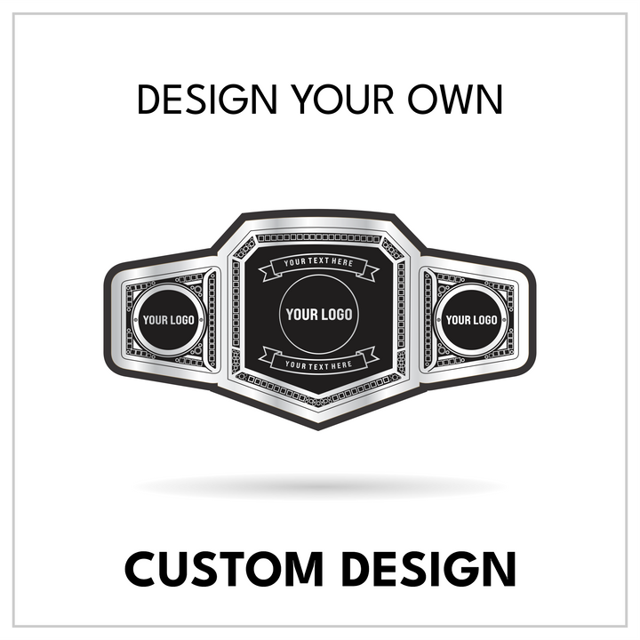 Modern Geometric Custom Championship Belt | Personalized 3-Plate Title
