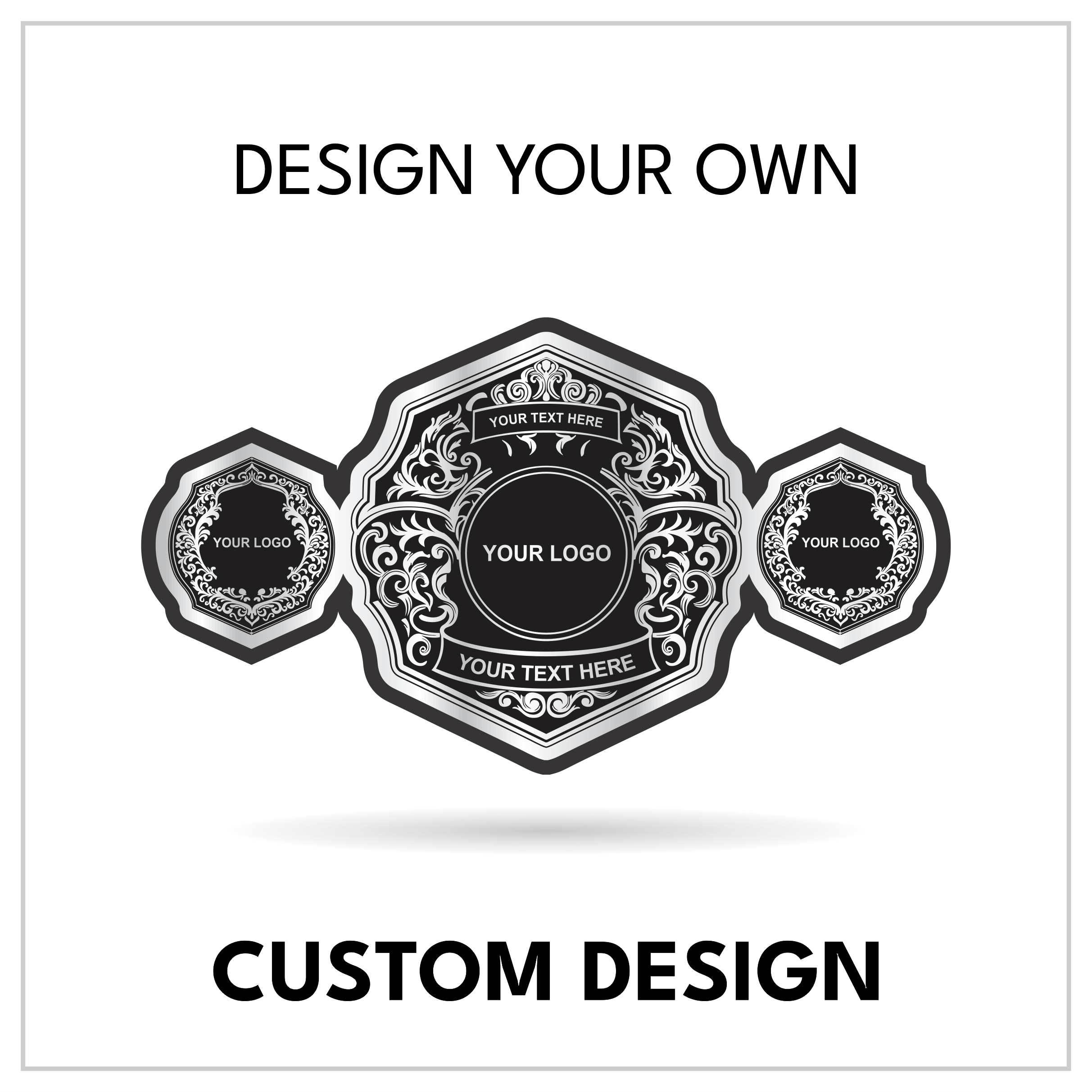 Vintage Floral Custom Championship Belt | Octagonal Baroque Title Design