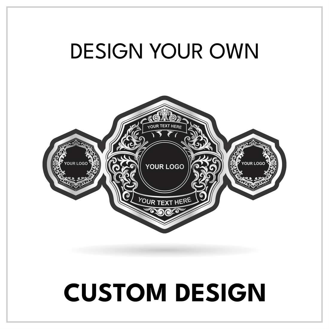 Vintage Floral Custom Championship Belt | Octagonal Baroque Title Design