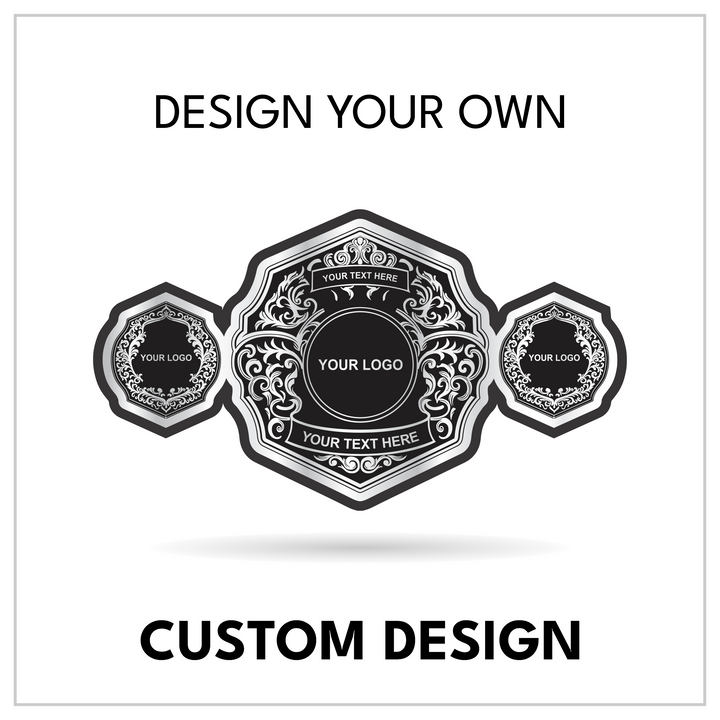 Vintage Floral Custom Championship Belt | Octagonal Baroque Title Design