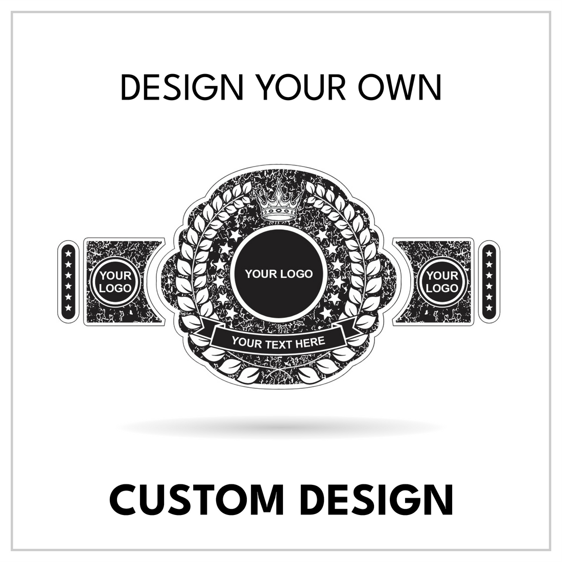 Textured Grunge Custom Championship Belt | Personalized Wreath Title Award
