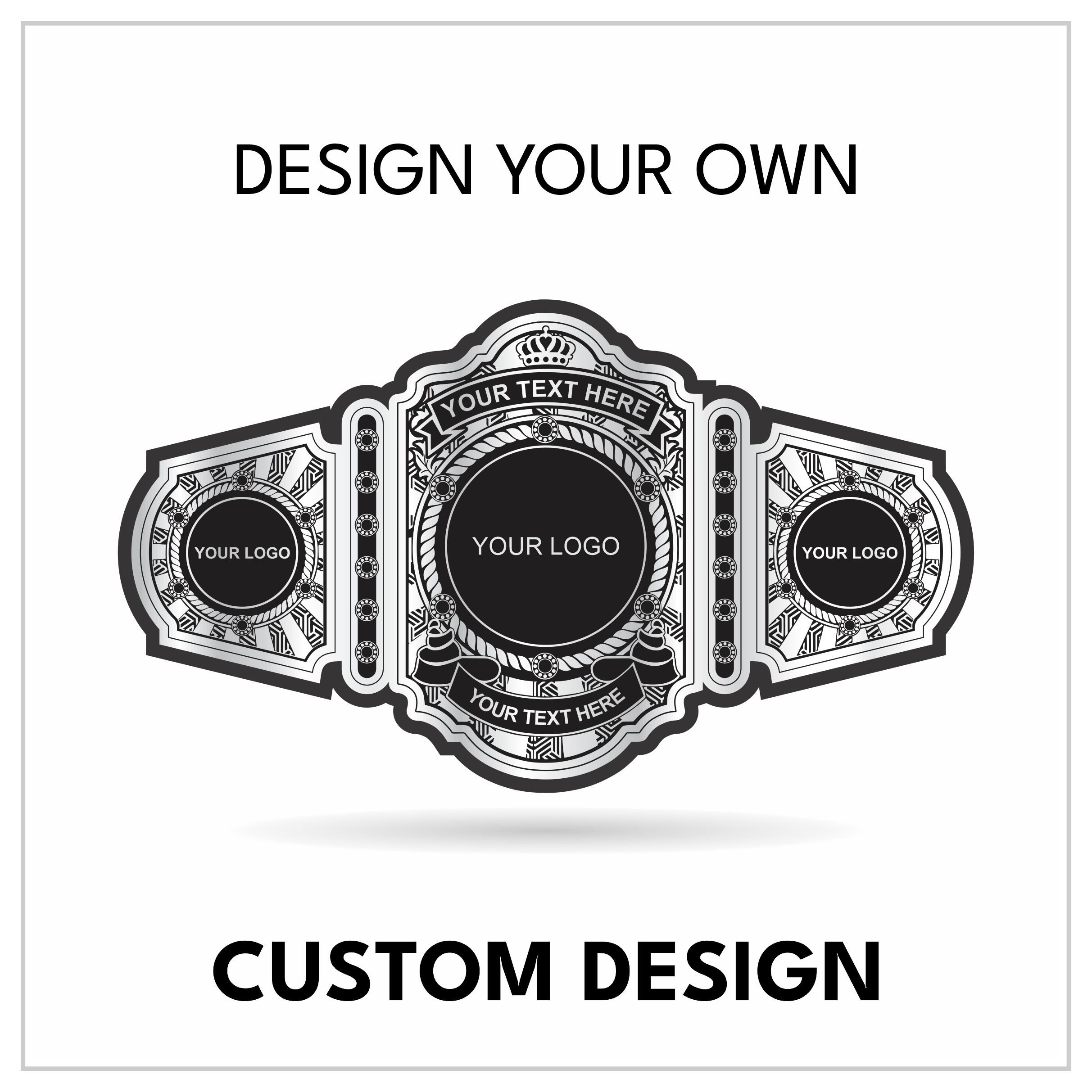 Rope Border Custom Championship Belt | Personalized Studded Crown Title