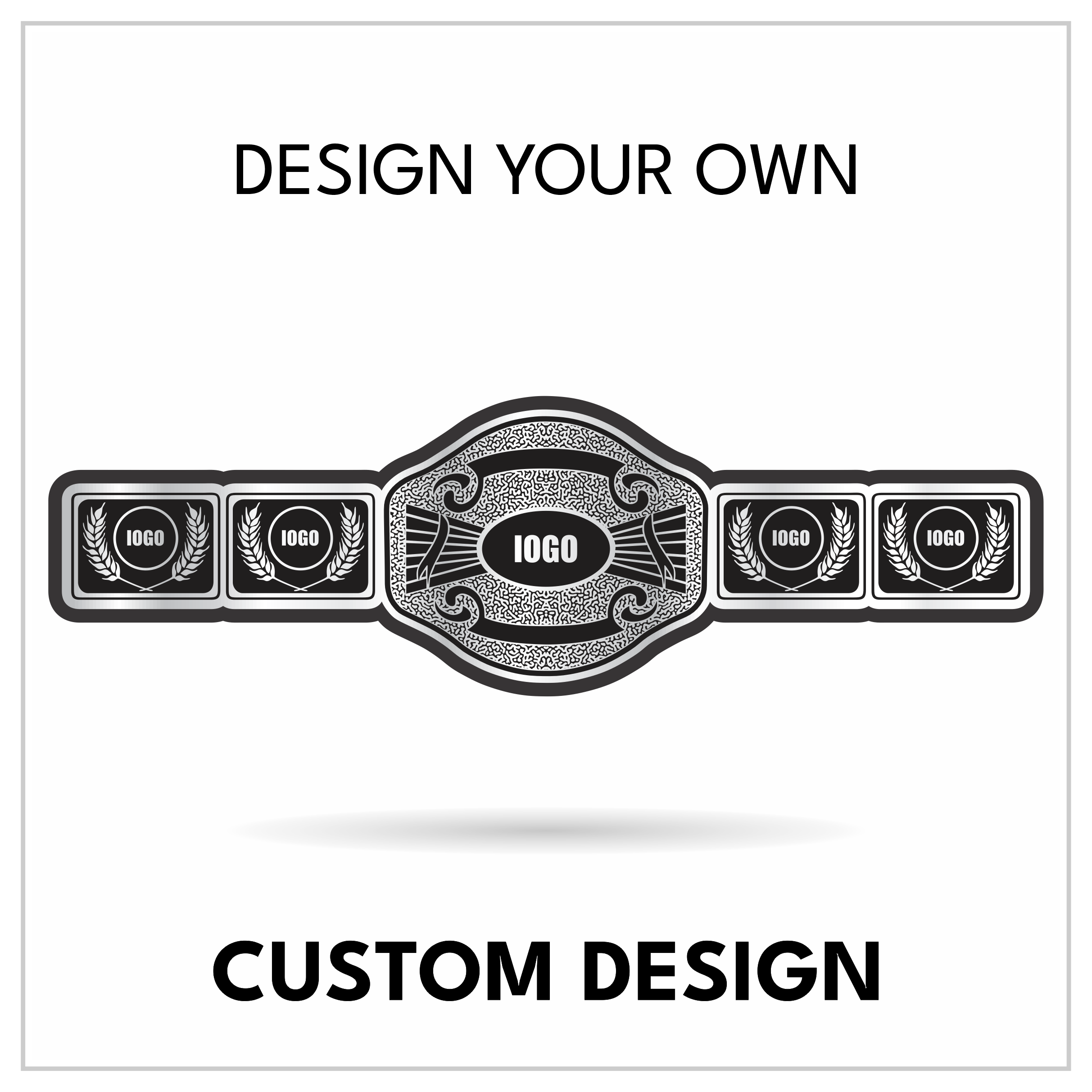 Classic Sunburst Custom Championship Belt | 5-Plate Personalized Laurel Title