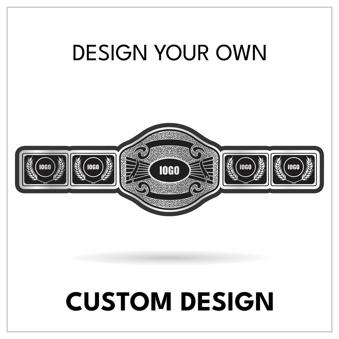 Classic Sunburst Custom Championship Belt | 5-Plate Personalized Laurel Title