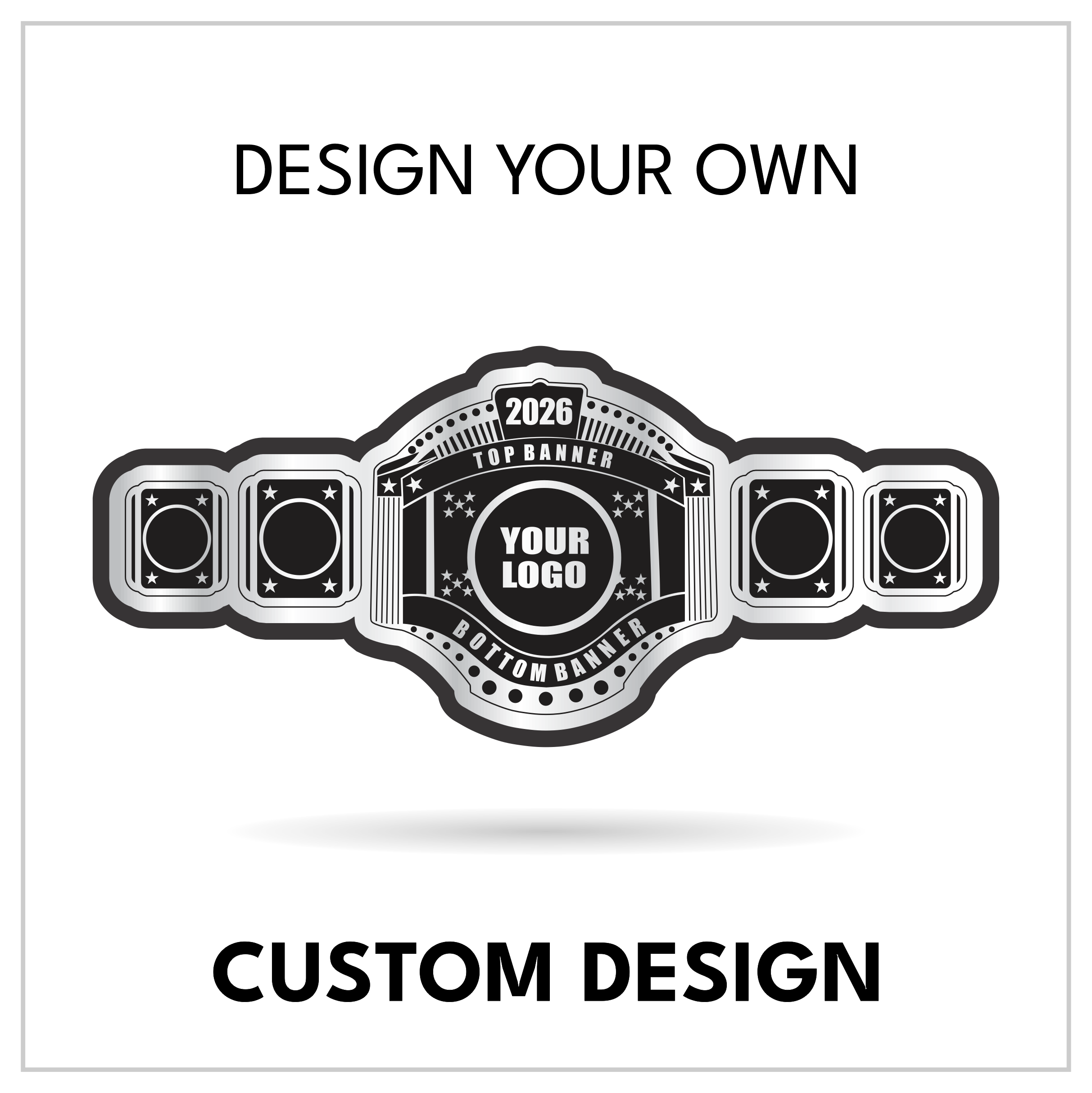 5-Plate Custom Championship Belt | Personalized Commemorative Title