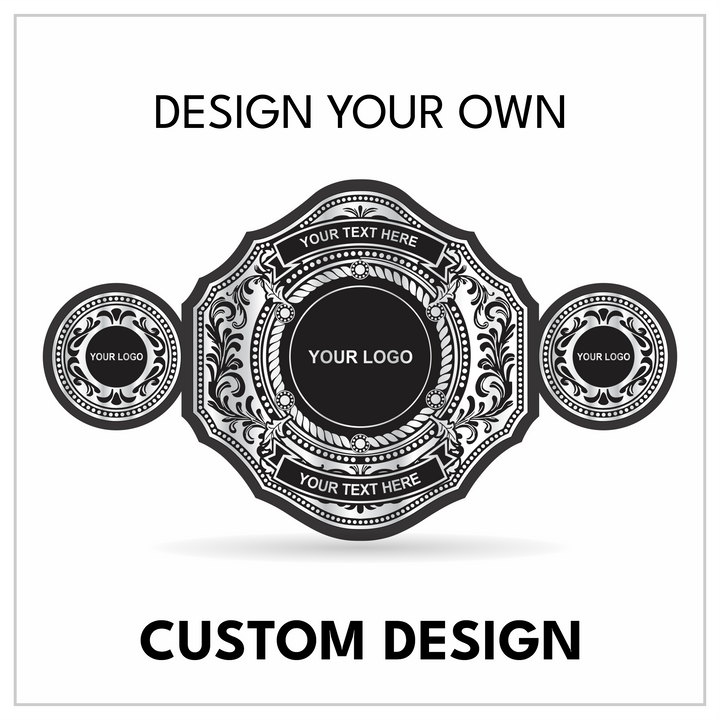 Round Center Custom Championship Belt | Personalized Vintage Scrollwork Title
