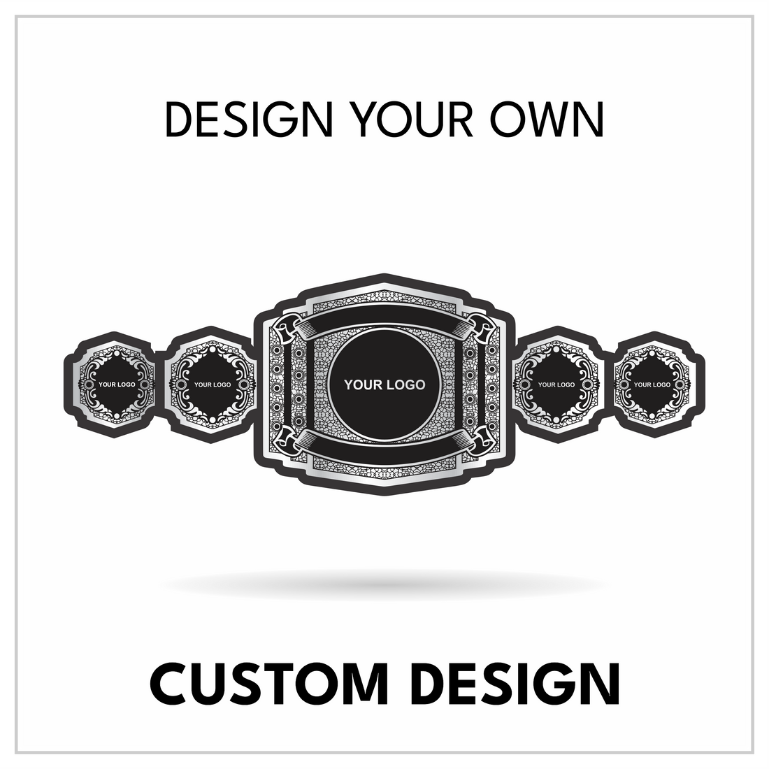 Ornate Square Center Custom Championship Belt | 5-Plate Personalized Title