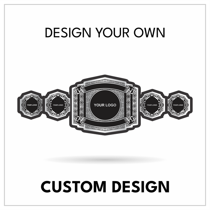 Ornate Square Center Custom Championship Belt | 5-Plate Personalized Title