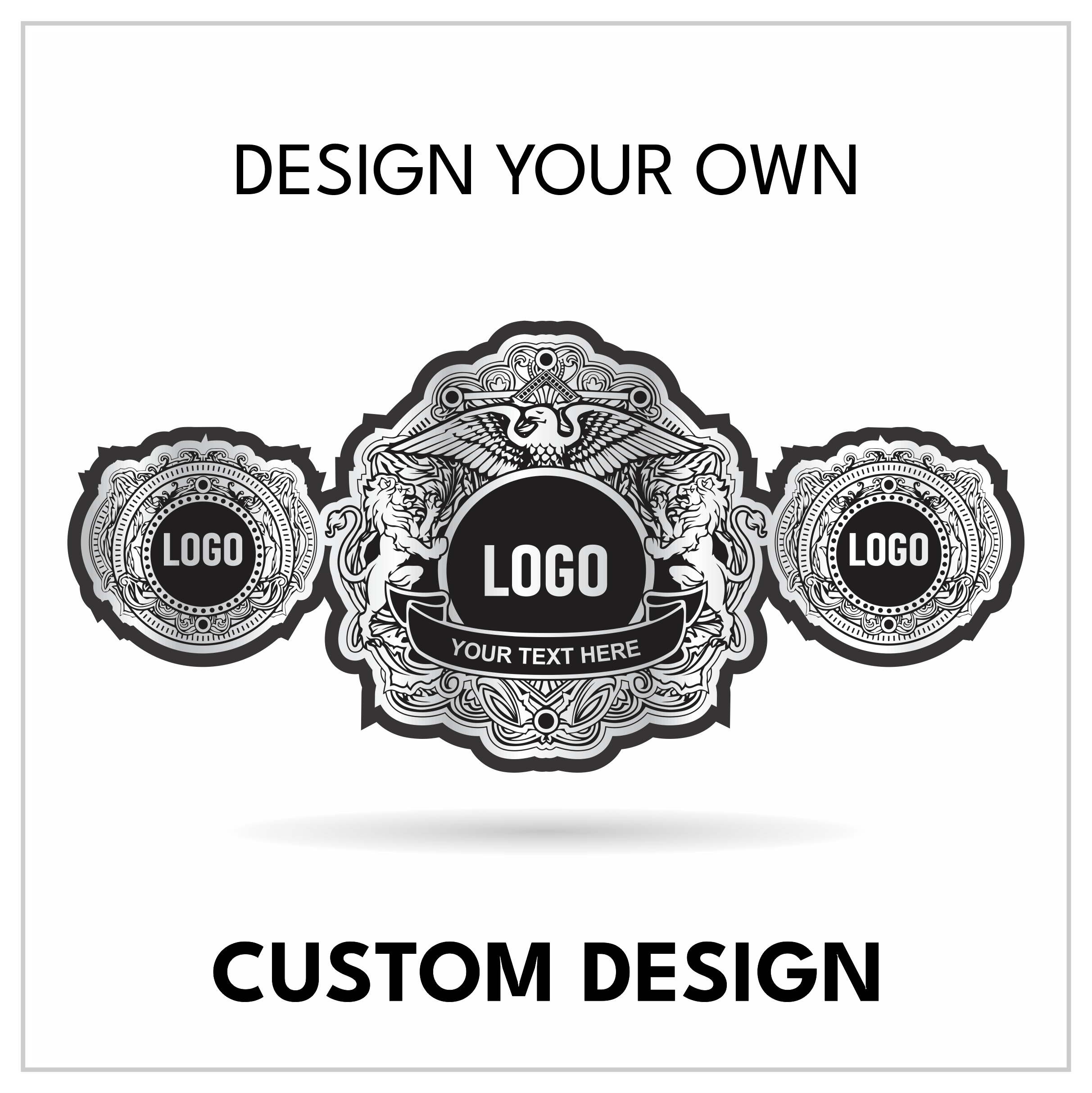Heraldic Crest Custom Championship Belt | Personalized Eagle & Lion Title