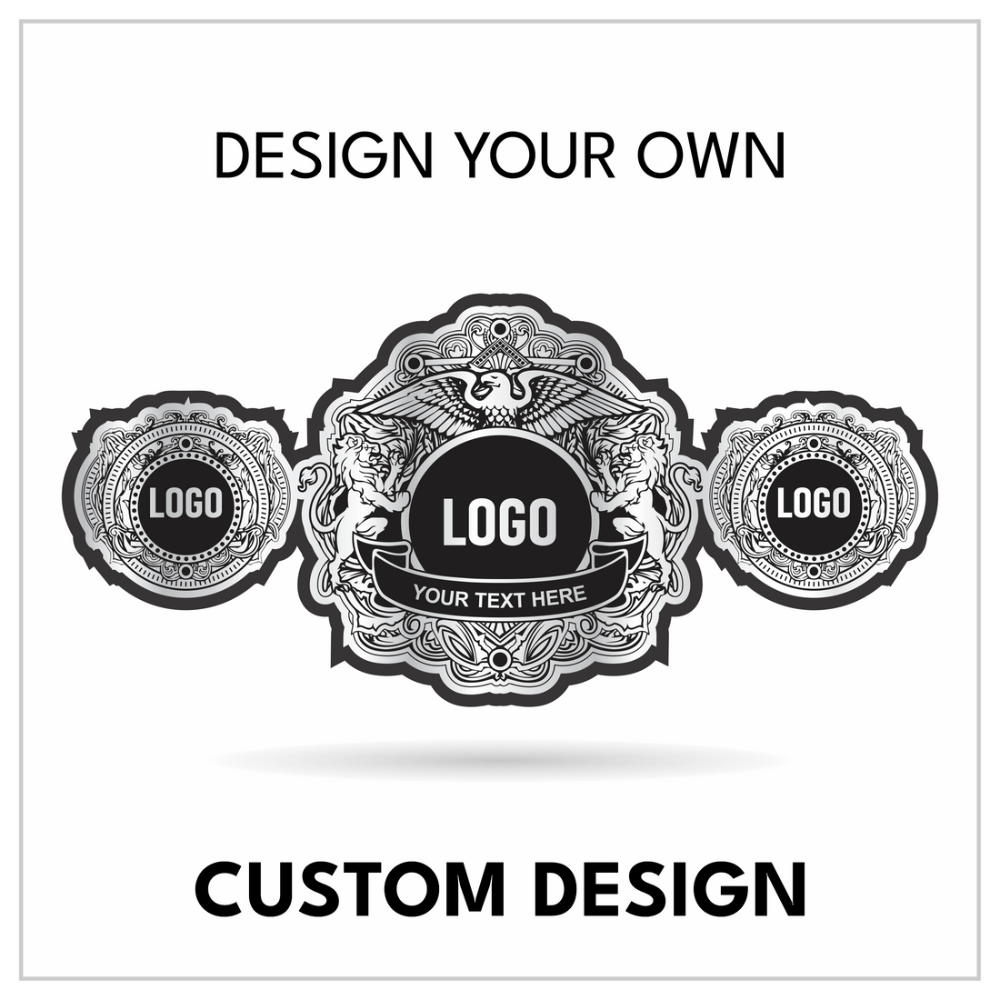 Heraldic Crest Custom Championship Belt | Personalized Eagle & Lion Title