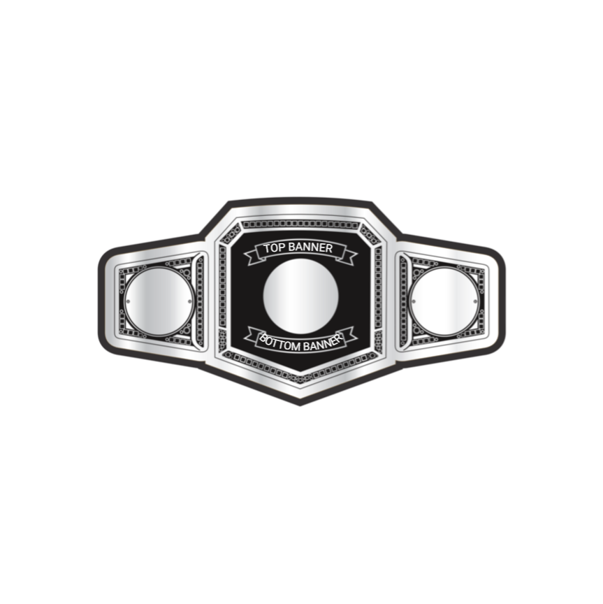 Modern Geometric Custom Championship Belt | Personalized 3-Plate Title