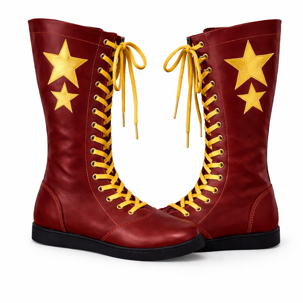 Pro Handmade Leather Wrestling Boots – Lace-Up Fight Gear