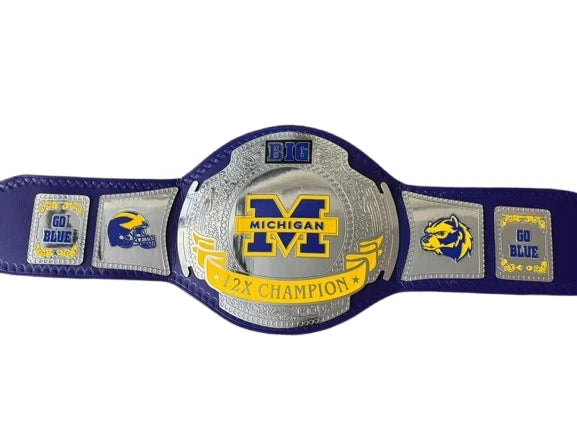 New Michigan BIG 12X Championship Title 4mm Zinc Metal Belt Replica Adult Size
