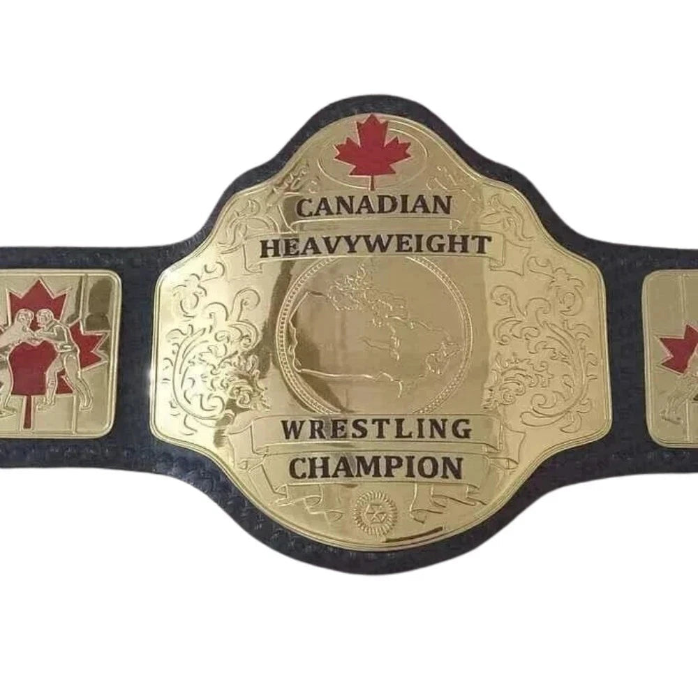 CANADIAN Heavyweight Wrestling Champion 2MM Plates Replica Title Belt Adult Size