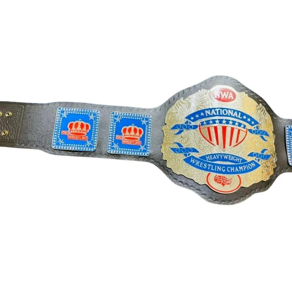 NWA National Heavyweight Wrestling Champion 2MM Brass Replica Title Belt Adult