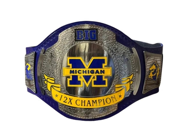New Michigan BIG 12X Championship Title 4mm Zinc Metal Belt Replica Adult Size