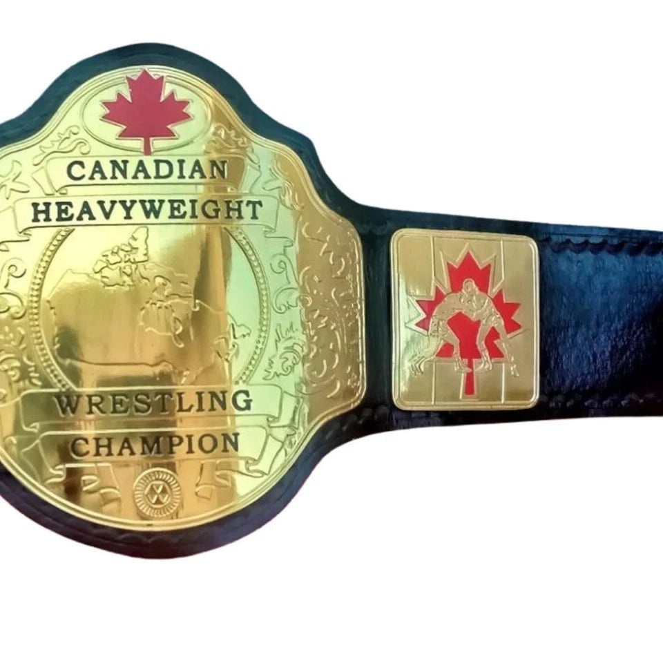 CANADIAN Heavyweight Wrestling Champion 2MM Plates Replica Title Belt Adult Size