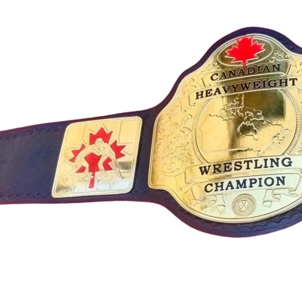 CANADIAN Heavyweight Wrestling Champion 2MM Plates Replica Title Belt Adult Size