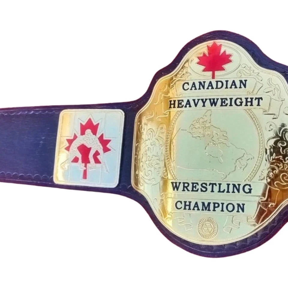 CANADIAN Heavyweight Wrestling Champion 2MM Plates Replica Title Belt Adult Size