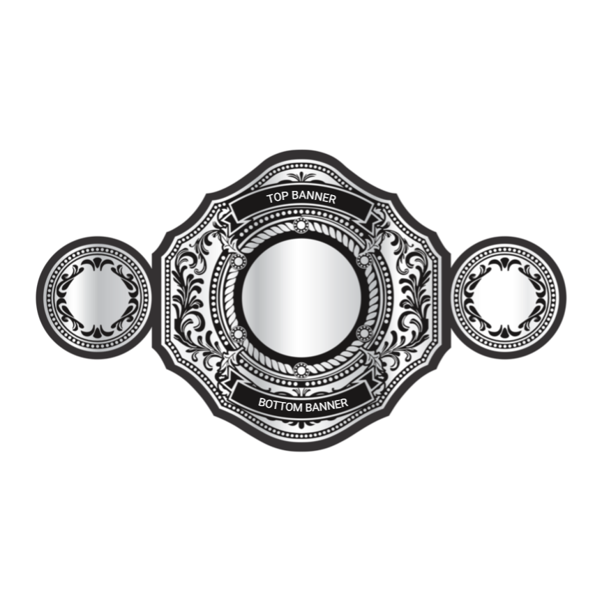 Round Center Custom Championship Belt | Personalized Vintage Scrollwork Title