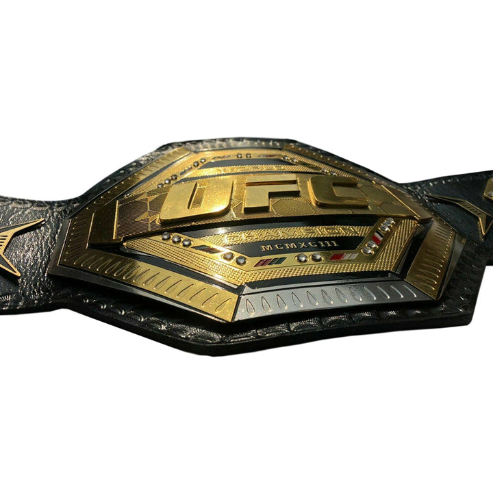 UFC championship replica belt with gold and black design from Championship Belts Online